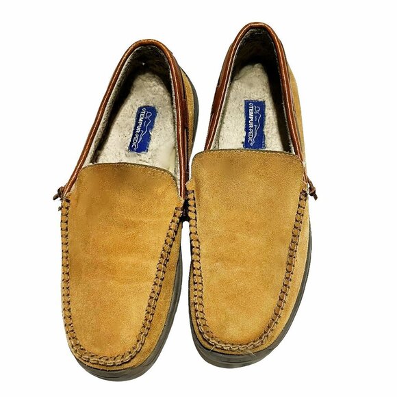 Tempur-Pedic Men's Upslope Suede Leather Slip-On Moccasin Slippers Hashbrown - Picture 3 of 6
